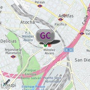Jardín detrás de la estación de autobuses de Méndez Álvaro