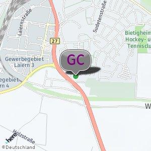 Feldweg und Gebüsch