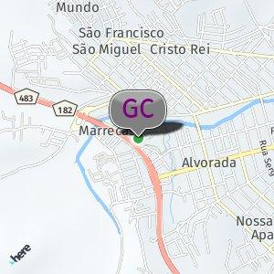 Lateral do centro de artes maciais, no Parque Alvorada