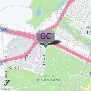 Calle Planck, bosque junto a la M-50