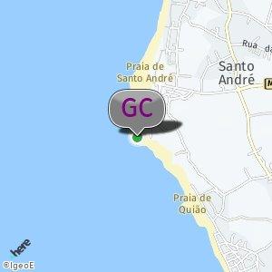 Rochedos(da esquerda) na Praia de Santo André