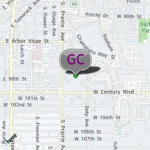 District drive betweenSofi and Hollywood Park