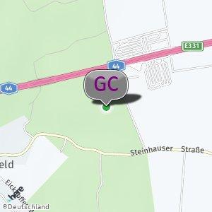Wald neben Autobahn Rastplatz