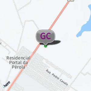 Rua terra na frente da Granja